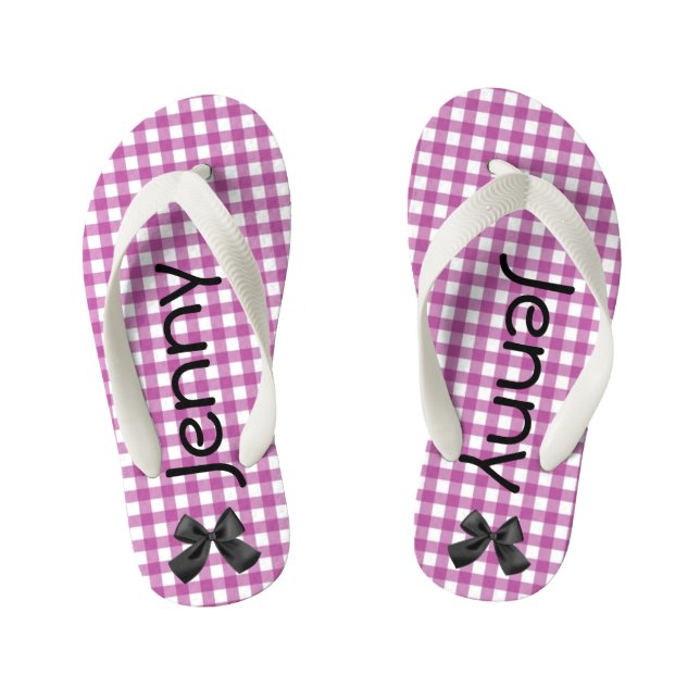 Les tongs de En vichy violet et blanc (Semelle)