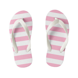 Les tongs roses et blanches pour enfants