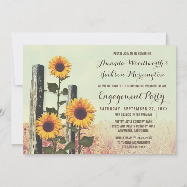 Les tournesols ont découpé des invitations de (Devant)
