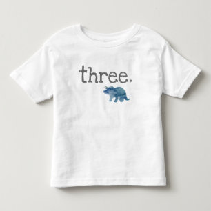 Les Tous Petits Dinosaure bleu T-shirt pour le troisième anniversa