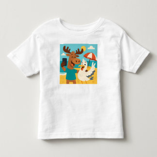 Les Tous Petits Mouette selfie – T-shirt de plage drôle pour enfan