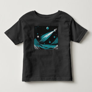 Les Tous Petits Space Rocket – T-shirt pour tout-petit gris et ble