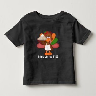 Les Tous Petits T-shirt à tarte pour filles Thanksgiving Turkey
