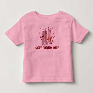 Les Tous Petits T-shirt avec bougie d'anniversaire mignon pour enf