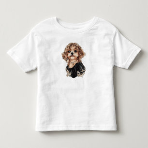 Les Tous Petits T-shirt d'aquarelle de Maltipoo pour enfants
