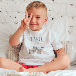 Les Tous Petits T-shirt de fête pour un vélo de terre bleu rapide