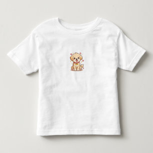 Les Tous Petits T-shirt fille avec un chiot mignon pour enfants