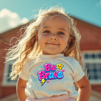 Les Tous Petits T-shirt graphique mignon pour enfants 'Sois courag