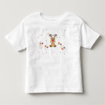 T-shirt pour tout-petit avec un renne de Noël mign