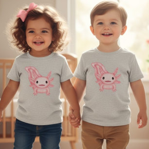 Les Tous Petits T-shirt pour tout-petit bébé axolotl rose adorable