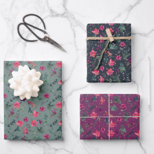 Les Trois Poinsettias Papier d'emballage