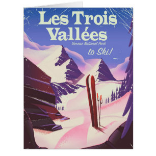 Les Trois Vallées Affiche de voyage ski