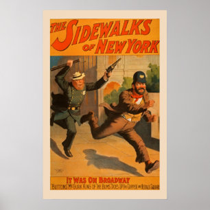 Les trottoirs du poster vintage de New York