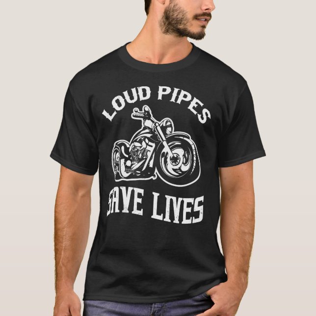 Les tuyaux bruyants de moto sauvent le T-shirt des (Devant)