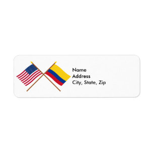 Les USA et drapeaux croisés par Colombie