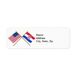 Les USA et drapeaux croisés par Croatie