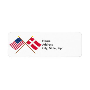 Les USA et drapeaux croisés par Danemark
