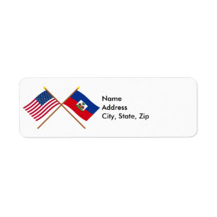 Les USA et drapeaux croisés par Haïti