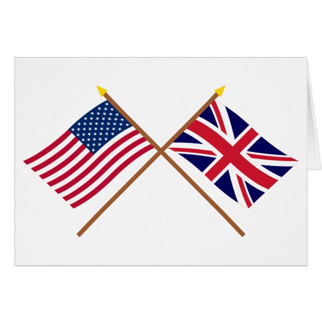 Les USA et drapeaux croisés par Royaume-Uni (Devant horizontal)