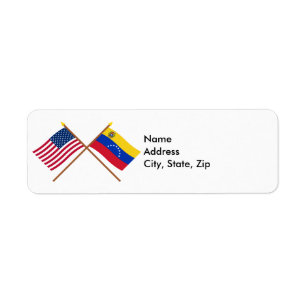 Les USA et drapeaux croisés par Venezuela