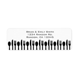 Les ustensiles de cuisine blanc noir retournent le