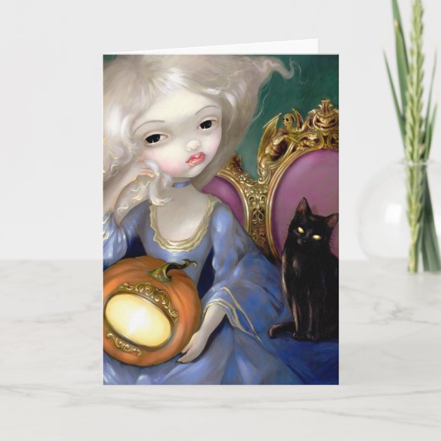 "Les Vampires: Lanterne-Citrouille" Greeting Card (Front)
