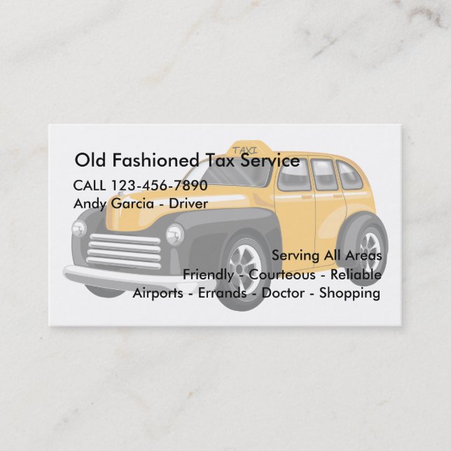 Les vieux Cartes de visite de taxi (Devant)