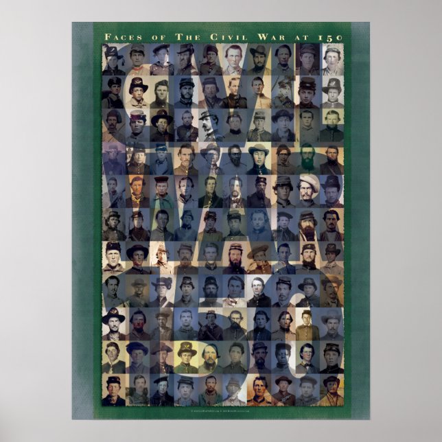 Les visages de la guerre civile 150 Poster d'art (Devant)