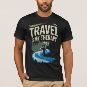 Les voyages sont ma thérapie - T-shirt avec citati