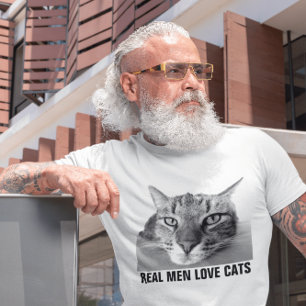 Les vrais hommes aiment les chats, les t-shirts po
