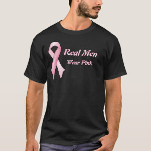 Les vrais hommes portent un T-shirt rose cancer du