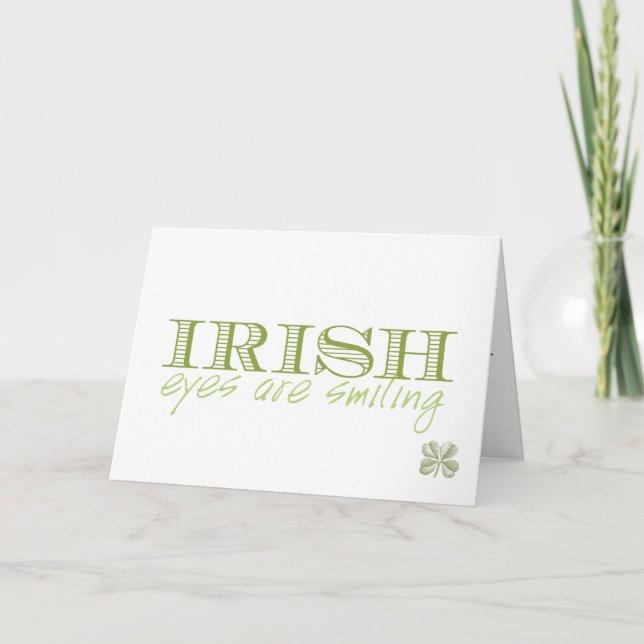 Les Yeux Irlandais Sourient Bonne Chance Carte De  (Devant)