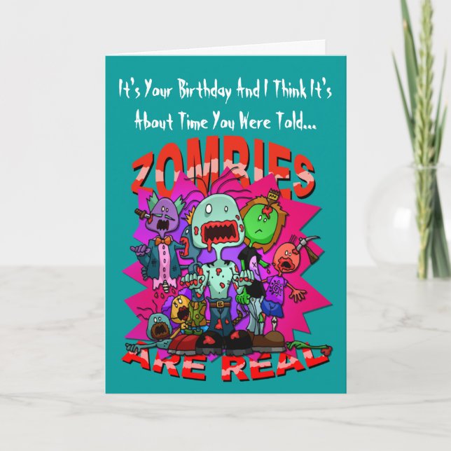 Les zombis sont vraie carte de voeux (Devant)
