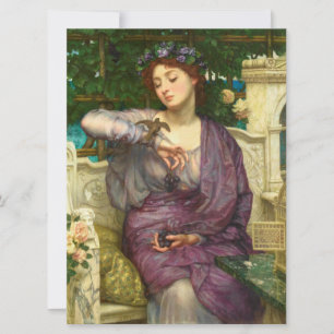 Lesbia and her Sparrow (by Edward John Poynter) Card
