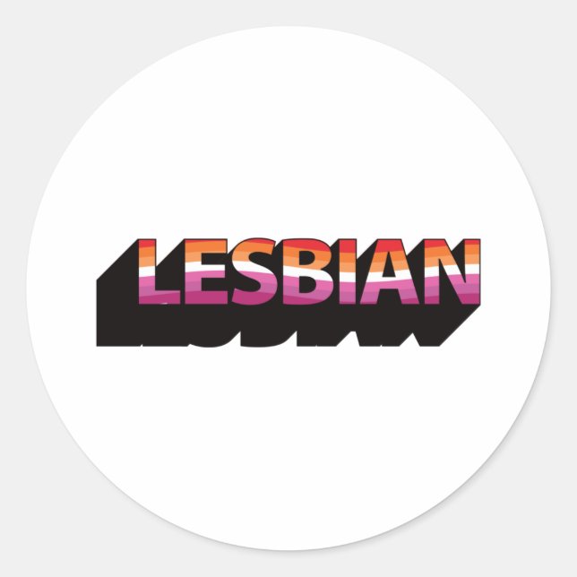 LESBIAN 3D Flag Classic Round Sticker (Front)