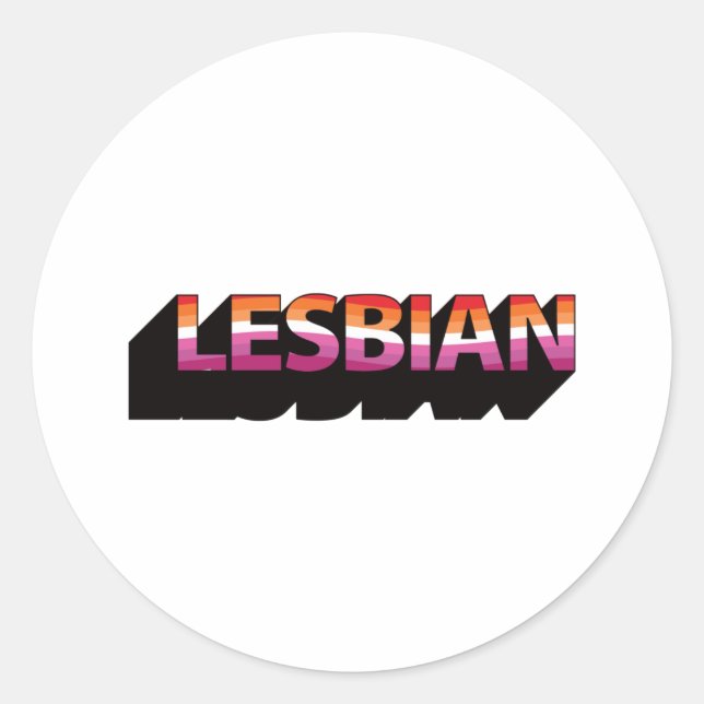 LESBIAN 3D Flag Classic Round Sticker (Front)