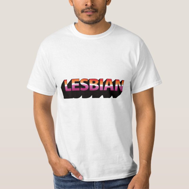 LESBIAN 3D Flag T-Shirt (Front)