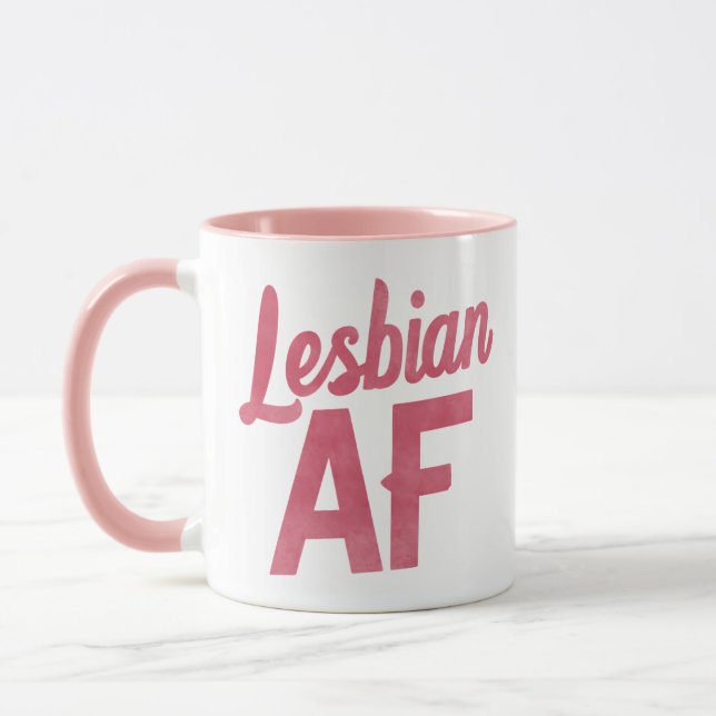 Lesbian AF Flower LGBT Pride Gay Love Parade Mug (Left)