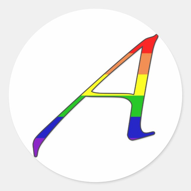 Lesbian and Gay Pride "Scarlet" Letter A Classic Round Sticker (Front)