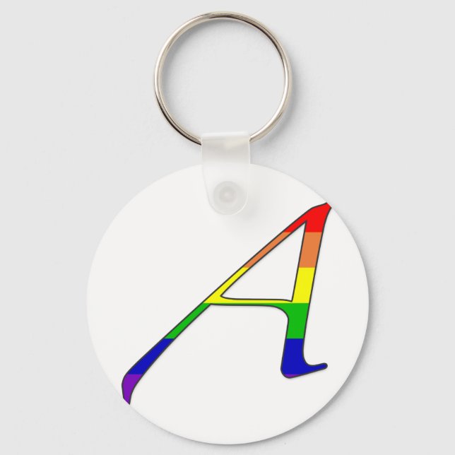 Lesbian and Gay Pride "Scarlet" Letter A Keychain (Front)