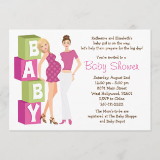 Lesbian Baby Shower Invitation for Girl
