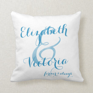 Lesbian Blue Hold Me Tight Personalized Throw Pillow