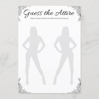 Lesbian Bridal Shower Game, Guess the Attire Invitation