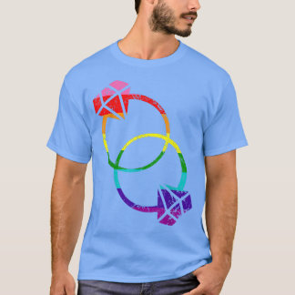 Lesbian Bride Ring Silhouette Graphic T T-Shirt