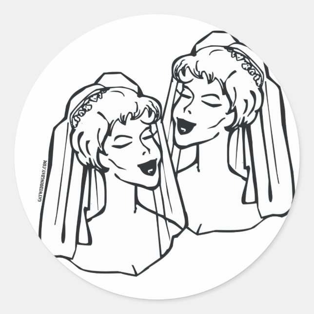 Lesbian Brides Gay Marriage Stickers (Front)