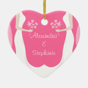 Lesbian Brides Personalized Ceramic Ornament