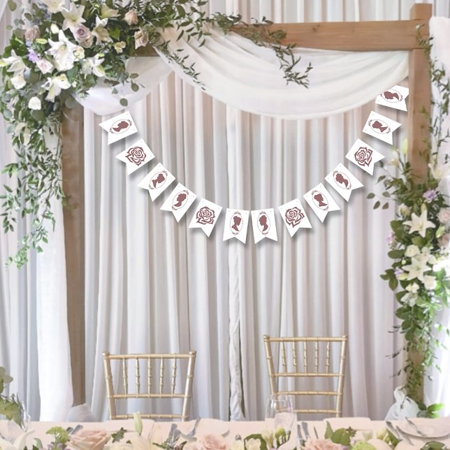 Lesbian Brides Regency Pink Roses Bunting Flags (Creator Uploaded)