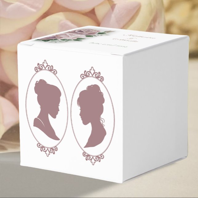 Lesbian Brides Regency Pink Roses Favor Box (Creator Uploaded)