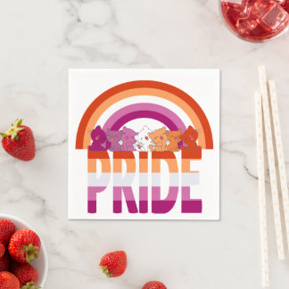 Lesbian Cats Pride Flag  Napkin