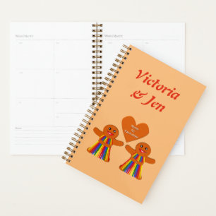 Lesbian Christmas Gingerbread Ladies Couple Custom Planner